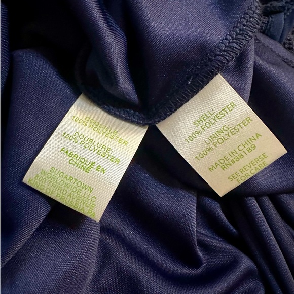 Lily Pulitzer Navy Blue Topanga Crocket Long Bell sleeve Mini Dress. NWT! Size S - Picture 14 of 15